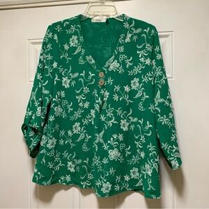 Cure Green Floral Top